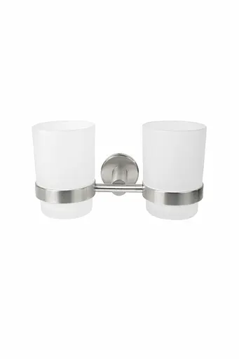 Склянка подвійна для зубних щіток Germece 50107 нержавіюча сталь - фото 2