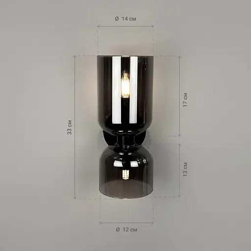 Необычное бра с двухсторонним светом 33х14 см Line F Арт. WJ1805/2 BK|GR - фото 9