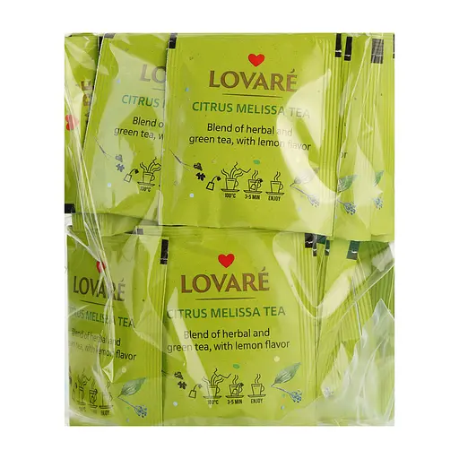Бленд чаю трав'яного та зеленого Lovare Citrus Melissa 75 г (50 шт. х 1.5 г) - фото 2