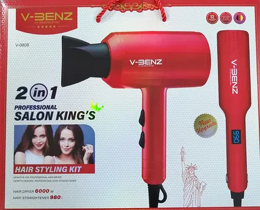 Фен та випрямляч для укладання волосся V-Benz V0808 багатофункціональний набір - фото 6