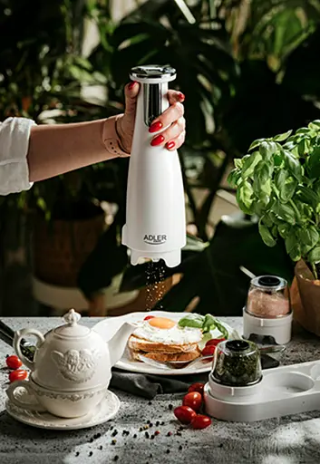 Набор из 3 мельниц для специй, соли и перца Adler AD 4449w на USB - фото 7