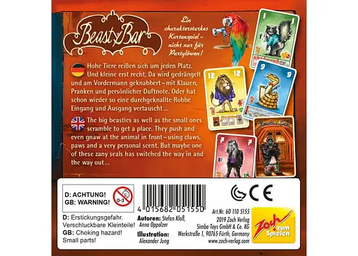 Настольная игра Zoch Beasty Bar (англ.) (601105155) - фото 3