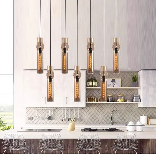 Підвісний світильник з скляним плафоном у формі циліндра | Арт. 116261 | Line F - фото 1