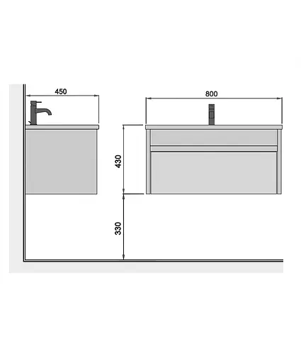Тумба Мойдодир Prime 80-А під стільницю або умивальник підвісна Білий - фото 8