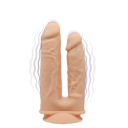 Вібратор SilexD Premium Silicone Dildo Model 1 Size 8"-7" 19.5 см тілесний - фото 2