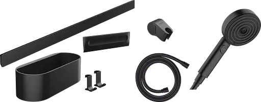 Комплект аксесуарів Hansgrohe WallStoris Activation EcoSmart 7в1 Matt Black 24291670, Чорний матовий - фото 1