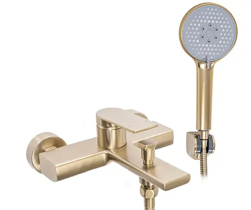 Смеситель для ванны Rea Verso настенный с изливом brushed gold REA-B6565 Золотой - фото 1
