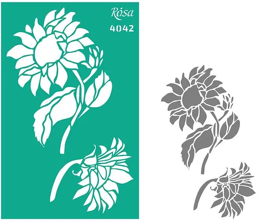 Трафарет багаторазовий самоклеючий №4042 13х20см серія Квіти Rosa TALENT