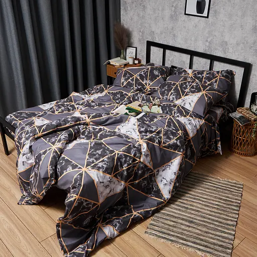 Підковдра Moon&Star Бязь Gold Люкс Marble Gold Двоспальна 175x210 см - фото 3