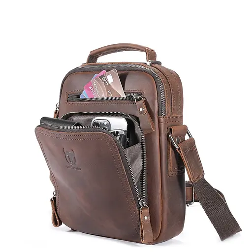 Шкіряна сумка чоловіча через плече BULL 23х18х8 см sum0028271 - фото 2