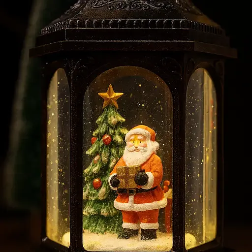 Светильник декор новогодний Фонарь HC-D004 LED AAх3 USB-кабель (12.5x11x27.2см) - фото 3