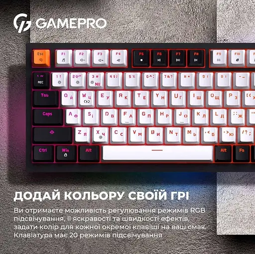 Клавіатура GamePro MK160B Outemu Red Hot-Swap RGB USB Black (MK160B) - фото 14