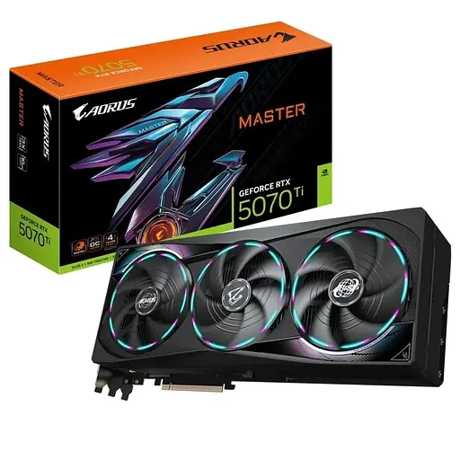 Видеокарта GF RTX 5070 Ti 16GB GDDR7 Aorus Master Gigabyte (GV-N507TAORUS M-16GD) - фото 1