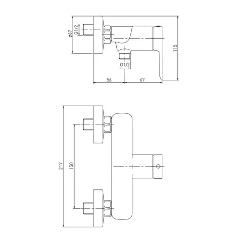 Смеситель для душа de la noche Volle Libra 1521.100104 Черный матовый - фото 2