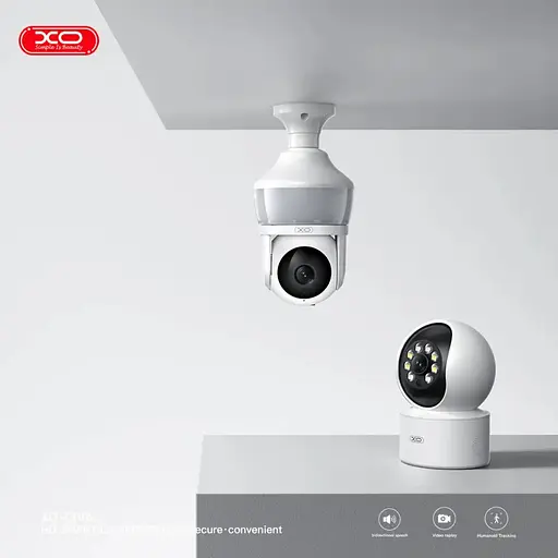 Внутренняя поворотная WiFi-видеокамера XO CR02 Magic Light Bulb EU 3 Мп для видеонаблюдения Белая - фото 7