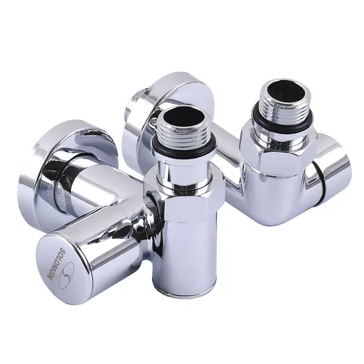 Кран вентильний кутовий з американкою Solomon Lux 1/2″ chrom 7777 TEN (2шт.) 000018575 - фото 1