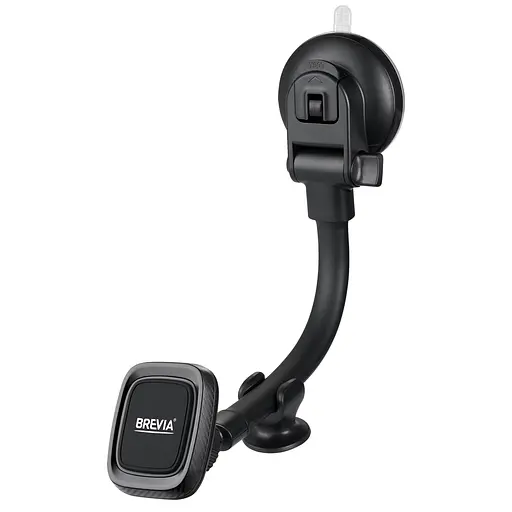 Тримач телефону автомобільний Brevia FlexArm+ MagHold із присоскою, гнучкий 264мм, 4 магніти, чорний(48180) - фото 1