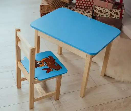 Дитячий стіл з ящиком та стільцем для навчання (Олень) - фото 4