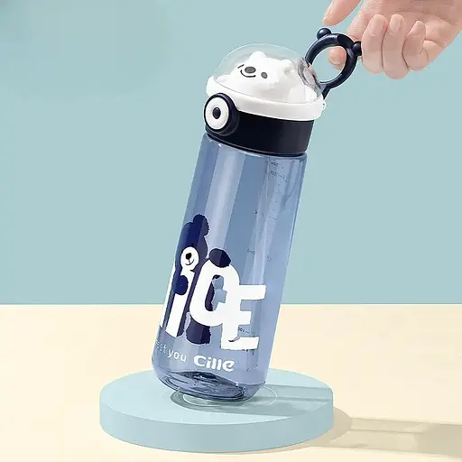 Пляшка для води Nice 620 мл із кришкою фліп топ на защіпці синя  HP17300BL - фото 4