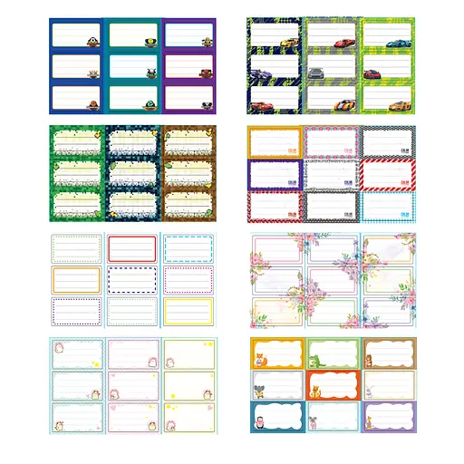 Набор стикеров для тетрадей и книг, 9 стик., цена за 4 шт.