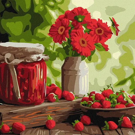 Картина по номерам "Клубничное варенье" ©art_selena_ua Ideyka KHO5726, 40х40 см - фото 1
