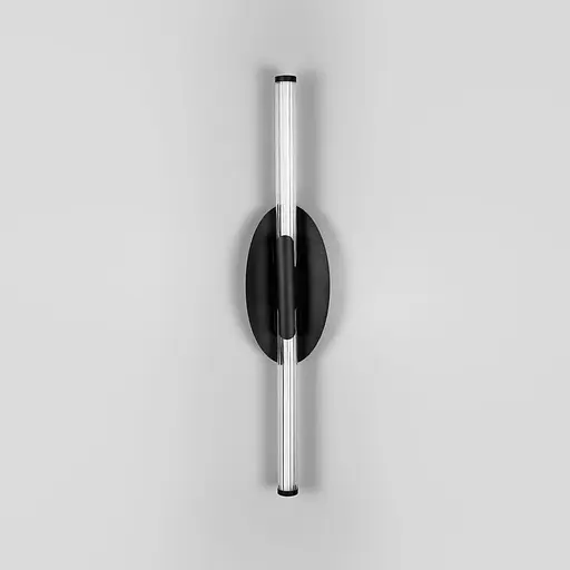 Видовжене подвійне світлодіодне бра Line F з рельєфним розсіювачем 60 см чорне Арт. WB38/600 BK - фото 7