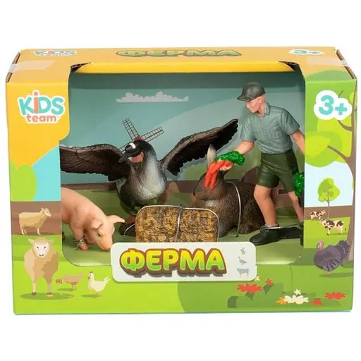 Дитячий іграшковий набір Ферма Kids Team Q9899-T7_1 гусак, свинка, кролик - фото 1