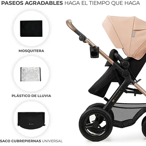 Коляска універсальна 3 в 1 Kinderkraft Moov 2 Air Sand Beige (KSMOOV02BEG0000) - фото 14