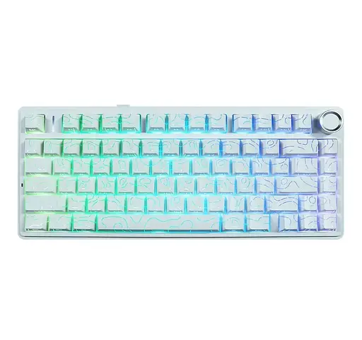 Игровая механическая клавиатура AULA F75 / Три режима подключения / Seiya Switch / White Lines - фото 2