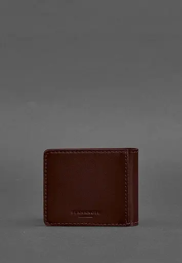 Кожаная обложка для удостоверения с гербом бордовая - фото 5