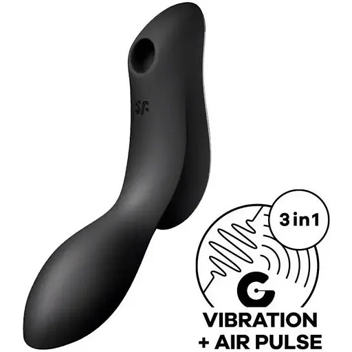 Вакуумний стимулятор із вібрацією Satisfyer Curvy Trinity 2 Чорний - фото 2
