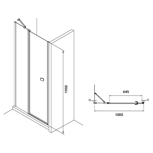 Душові двері Roca Capital 100x195см AM4610012M, прозорий, хром - фото 2