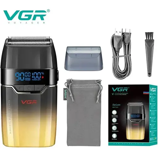 Професійний акумуляторний шейвер для гоління бороди та вусів VGR V-308 - фото 3