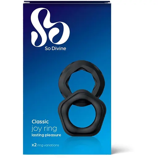 Ерекційне кільце So Divine Men Classic Joy Ring 2 шт. чорне - фото 5
