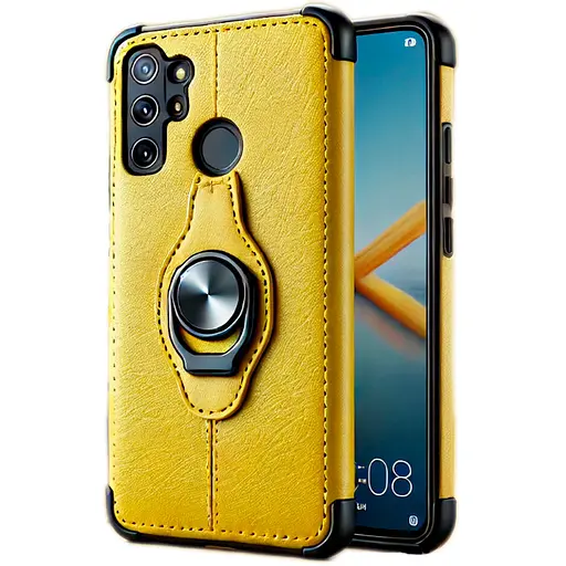 Чeхол Phone Case Car Magnetic Holder Leather for Honor 90 (Yellow)