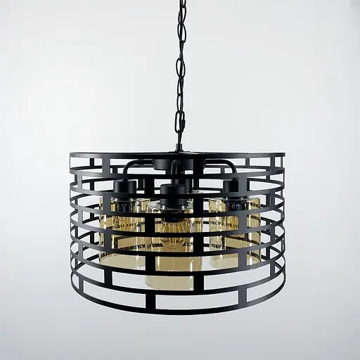 Підвісний світильник в Лофт стилі на 4 лампи Line.F Колір плафона Графітовий - фото 3