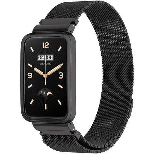 Ремешок-бампер DK для Xiaomi Mi Band 7 Pro Metal Milanese Loop Magnetic (black) - фото 3