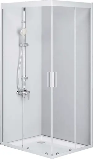 Душевая кабина Am.Pm Gem 100x80 см без поддона хром W90UG-404-100280-MT, Универсальная, прозрачная, хром - фото 1