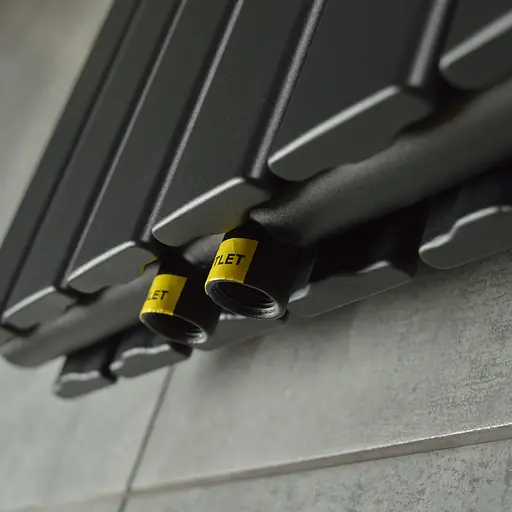 Вертикальний радіатор Navin Largo double 456x1800-6 (50мм), anticor, чорний муар 12-212033-4860, Чорний матовий - фото 3