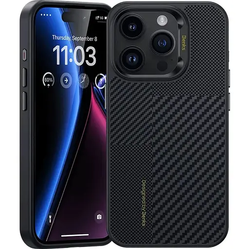 Чохол Benks Montage Armor Air Kevlar Case 600D/1500D MagSafe для Apple iPhone 15 Pro Max Black (6948005999063) [133924]