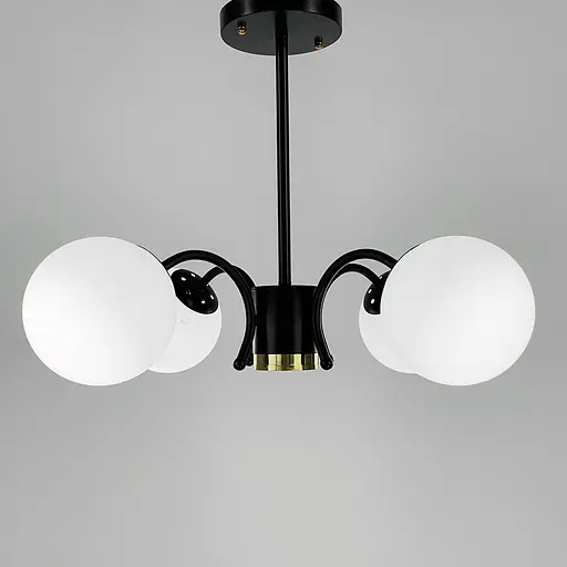 Стильная потолочная люстра на 4 плафона в черном корпусе Line.F K 19/4 BK - фото 5