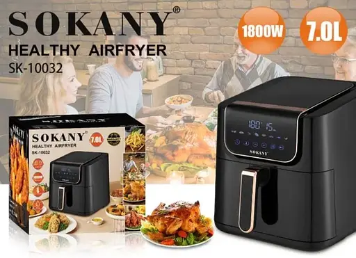 Аерофритюрниця безмасляна Sokany SK-10032 на 7л з сенсорним керуванням 1800Вт - фото 3