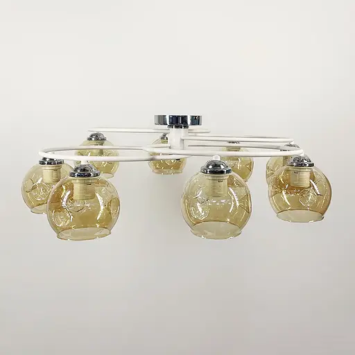 Стельова люстра-орбіта на 8 плафонів (янтарних або графітових) | Арт. 7060/8 WT | Line F - фото 2