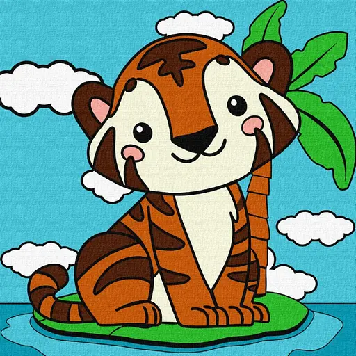 Картина за номерами "Миле тигреня" Ideyka KHO9068, 25х25 см