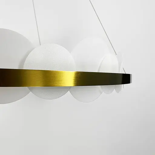 Подвесная люстра с латунным кольцом и матовыми кругами Ø 80 см | Ст. D 1005–800 | Line F - фото 2