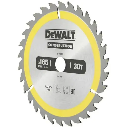 Диск пильный DeWalt Construction 165 х 20 мм 30 зубьев (DT1935)