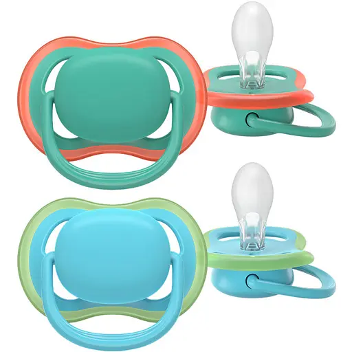 Пустышка Philips Avent Ultra Air 6-18 мес. 2 шт. голубая с зеленым (SCF087/10)