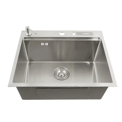 Кухонна мийка накладна з нержавіючої сталі 1.5 мм кухонна станція Nett NS-5747, Нержавіюча сталь - фото 1