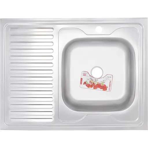 Кухонная мойка накладная ZERIX Z8060R-06-160E satin (ZX1617) - фото 1
