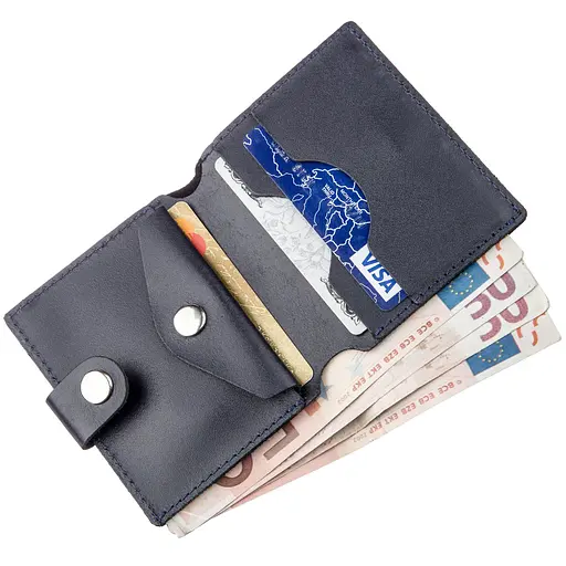 Мужской кожаный кошелек Shvigel 10х8.5х1 см acs0015041 - фото 4